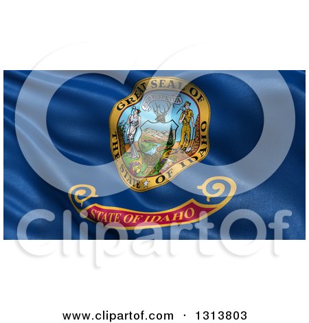 Clipart of a 3d Rippling State Flag of Idaho, USA - Royalty Free Illustration by stockillustrations