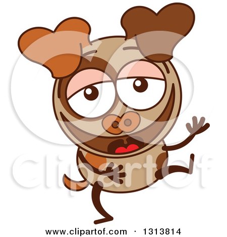 Clipart of a Cartoon Brown Dog Character Laughing - Royalty Free Vector Illustration by Zooco