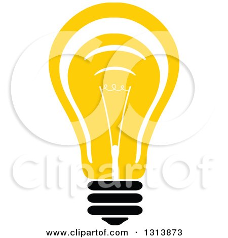 Clipart of a Yellow Light Bulb - Royalty Free Vector Illustration by Vector Tradition SM