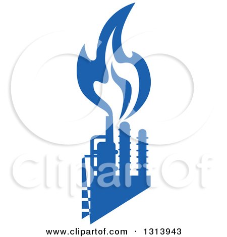 Clipart of a Blue Natural Gas and Flame Design 5 - Royalty Free Vector Illustration by Vector Tradition SM