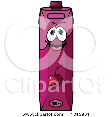 Clipart of a Happy Cherry Juice Carton 3 - Royalty Free Vector Illustration by Vector Tradition SM