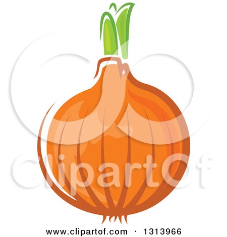 Clipart of a Cartoon Yellow Onion - Royalty Free Vector Illustration by Vector Tradition SM
