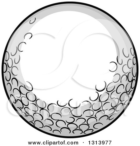 Clipart of a Cartoon Golf Ball - Royalty Free Vector Illustration by Vector Tradition SM