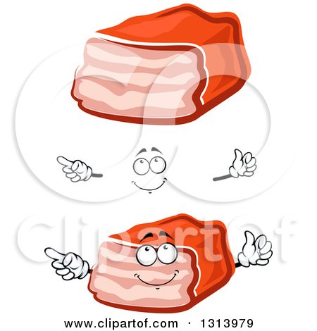 Clipart of a Cartoon Face, Hands and Meatloaf - Royalty Free Vector Illustration by Vector Tradition SM