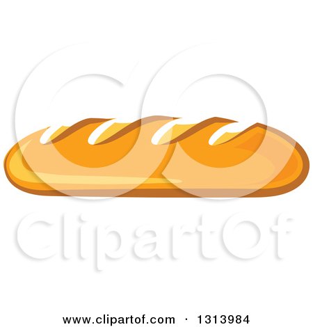 Clipart of a Cartoon Loaf of Baguette French Bread - Royalty Free Vector Illustration by Vector Tradition SM