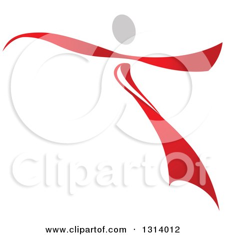 Clipart of a Red Ribbon Dancer - Royalty Free Vector Illustration by Vector Tradition SM