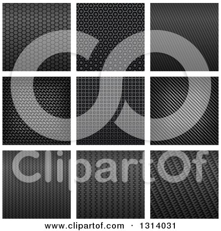 Clipart of Backgrounds of Metal and Carbon Fiber Textures - Royalty Free Vector Illustration by Vector Tradition SM