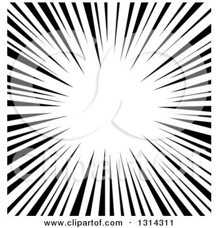 Clipart of a Black and White Speed Vortex or Explosion Background - Royalty Free Vector Illustration by yayayoyo
