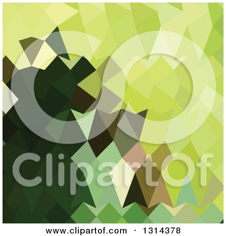 Clipart of a Low Poly Abstract Geometric Background of Apple Green - Royalty Free Vector Illustration by patrimonio