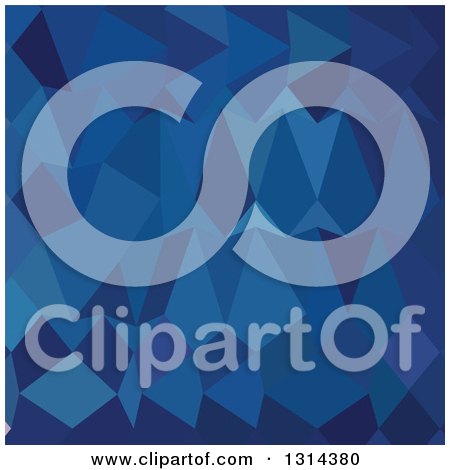 Clipart of a Low Poly Abstract Geometric Background of Cobalt Blue - Royalty Free Vector Illustration by patrimonio