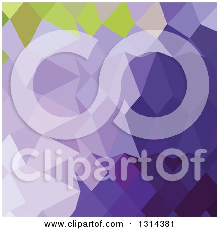 Clipart of a Low Poly Abstract Geometric Background of Cyber Grape Purple - Royalty Free Vector Illustration by patrimonio