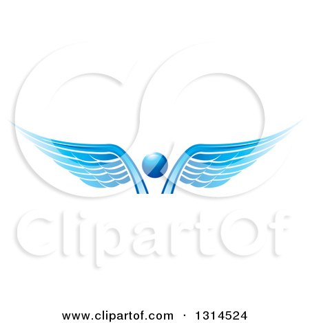 Clipart of a Blue Abstract Angel - Royalty Free Vector Illustration by Lal Perera