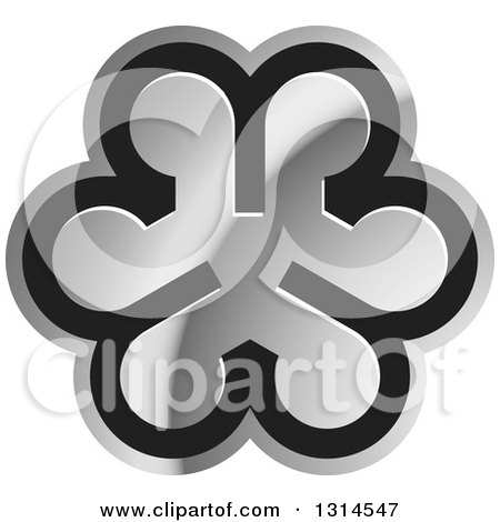 Clipart of a Black and Silver Abstract Lowercase Letter a Design - Royalty Free Vector Illustration by Lal Perera