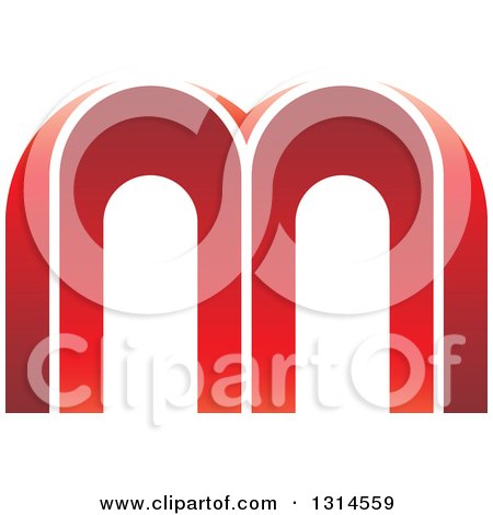 Clipart of a Red Letter M - Royalty Free Vector Illustration by Lal Perera