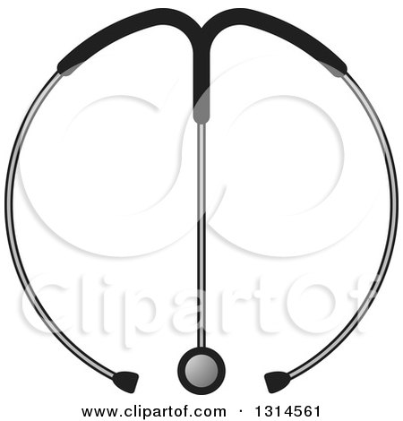Clipart of a Letter M Formed of a Stethoscope - Royalty Free Vector Illustration by Lal Perera
