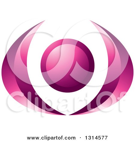 Clipart of a Gradient Purple Abstract Person with Their Arms up - Royalty Free Vector Illustration by Lal Perera