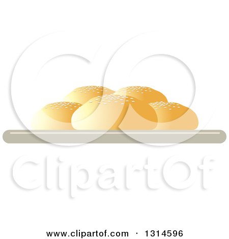 Clipart of a Plate of Buns - Royalty Free Vector Illustration by Lal Perera