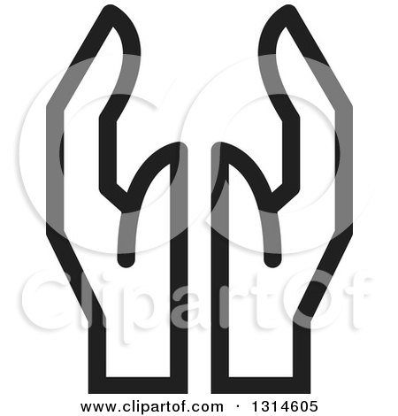 Clipart of Black and White Hands - Royalty Free Vector Illustration by Lal Perera