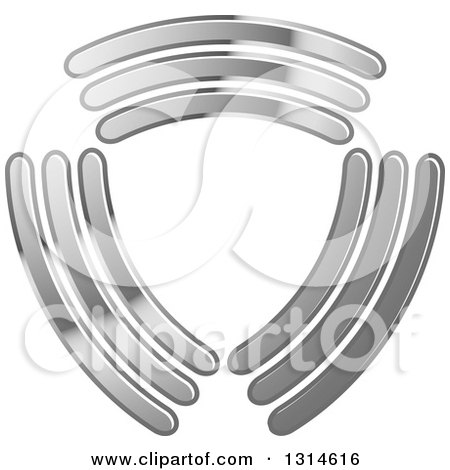 Clipart of a Shiny Silver Shield - Royalty Free Vector Illustration by Lal Perera