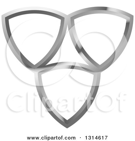 Clipart of Three Silver Shields - Royalty Free Vector Illustration by Lal Perera
