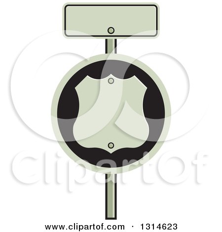 Clipart of Road Signs on a Pole - Royalty Free Vector Illustration by Lal Perera
