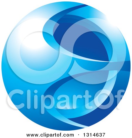 Clipart of a Blue Abstract Gradient Icon - Royalty Free Vector Illustration by Lal Perera