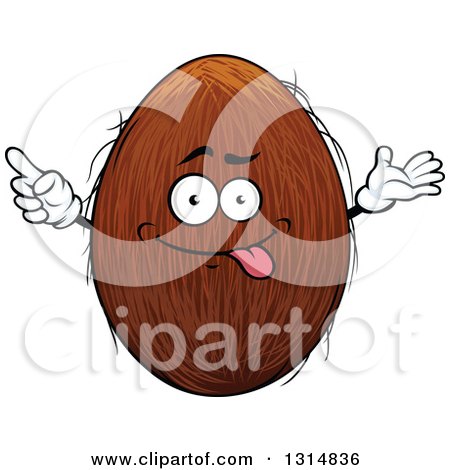 Clipart of a Cartoon Goofy Coconut Character - Royalty Free Vector Illustration by Vector Tradition SM