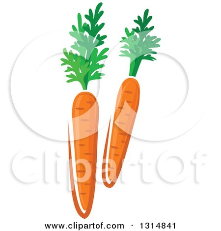 Clipart of Cartoon Carrots - Royalty Free Vector Illustration by Vector Tradition SM