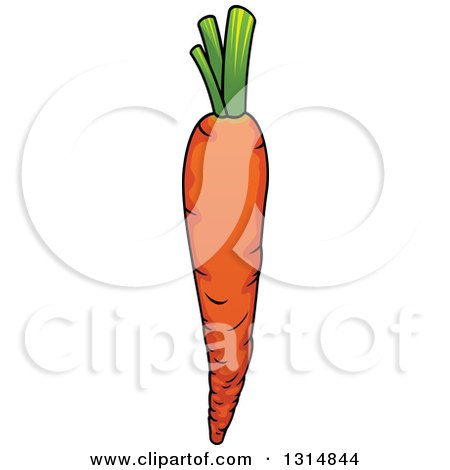 Clipart of a Cartoon Carrot - Royalty Free Vector Illustration by Vector Tradition SM
