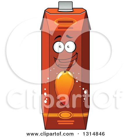 Clipart of Cartoon Mango Juice Carton Characters - Royalty Free Vector Illustration by Vector Tradition SM