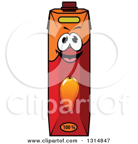 Clipart of Cartoon Mango Juice Carton Characters 2 - Royalty Free Vector Illustration by Vector Tradition SM