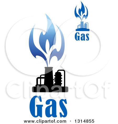 Clipart of Black and Blue Natural Gas and Flame Designs with Text 6 - Royalty Free Vector Illustration by Vector Tradition SM