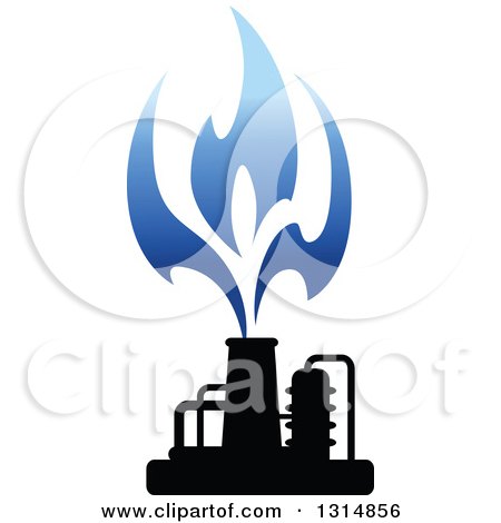Clipart of a Black and Blue Natural Gas and Flame Design 7 - Royalty Free Vector Illustration by Vector Tradition SM
