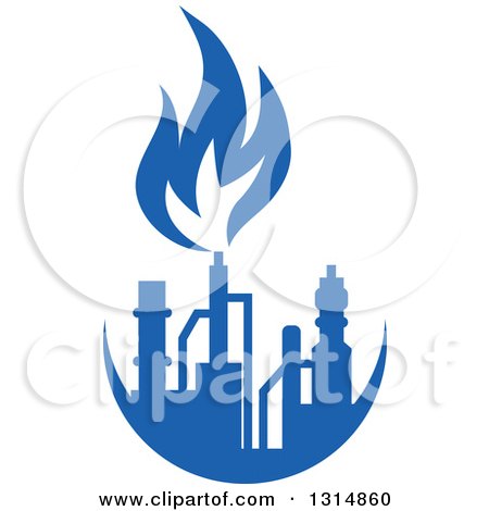 Clipart of a Blue Natural Gas and Flame Design 6 - Royalty Free Vector Illustration by Vector Tradition SM
