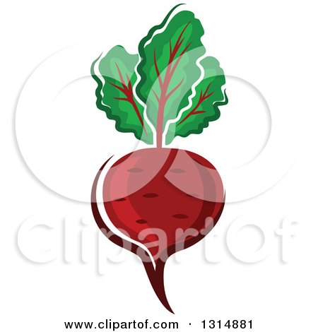Clipart of a Cartoon Beet with Greens - Royalty Free Vector Illustration by Vector Tradition SM