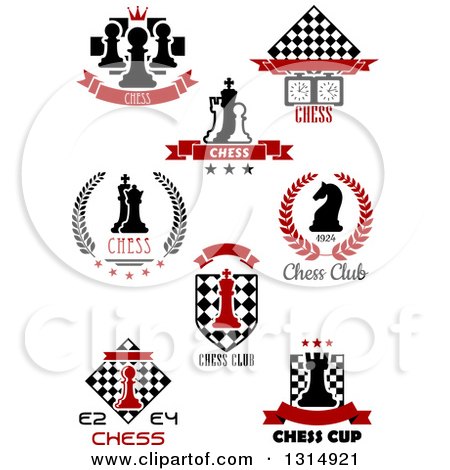Clipart of Chess Game Designs with Text 2 - Royalty Free Vector Illustration by Vector Tradition SM