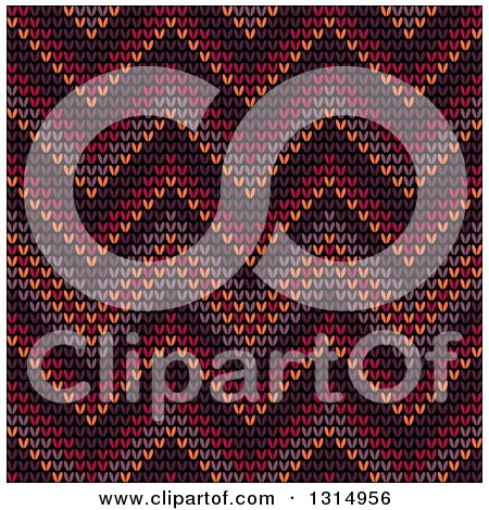 Clipart of a Seamless Background Pattern of Knitted Brown, Orange, Burgundy, Purple and Red Chevrons - Royalty Free Vector Illustration by Vector Tradition SM