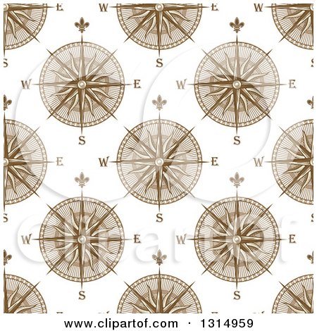 Clipart of a Seamless Patterned Background of Compasses 4 - Royalty Free Vector Illustration by Vector Tradition SM