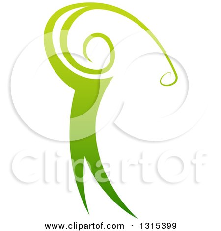 Clipart of a Gradient Green Golfer Man Swinging a Club 2 - Royalty Free Vector Illustration by AtStockIllustration