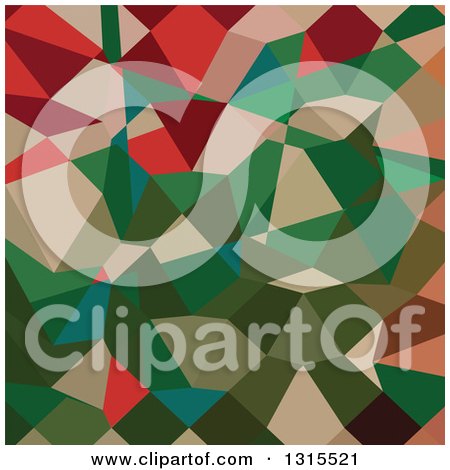 Clipart of a Low Poly Abstract Geometric Background of Amazon Green - Royalty Free Vector Illustration by patrimonio