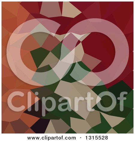Clipart of a Low Poly Abstract Geometric Background of Orange Red - Royalty Free Vector Illustration by patrimonio