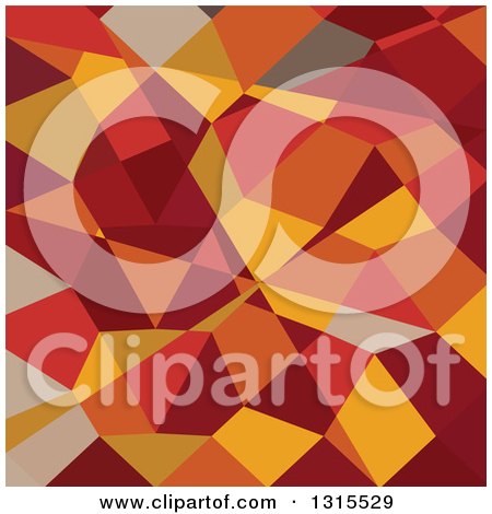 Clipart of a Low Poly Abstract Geometric Background of Carnelian Red - Royalty Free Vector Illustration by patrimonio