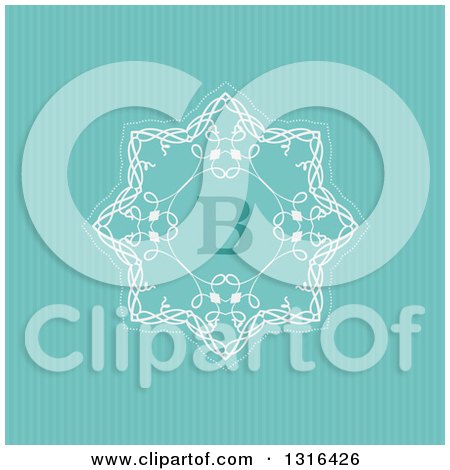 Clipart of a Decorative Design with Letter B over Turquoise Stripes - Royalty Free Vector Illustration by KJ Pargeter