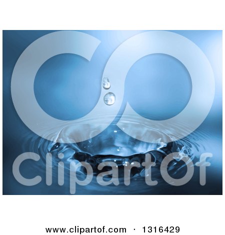 Clipart of a Blurred Blue Water Drop Background - Royalty Free Vector Illustration by KJ Pargeter