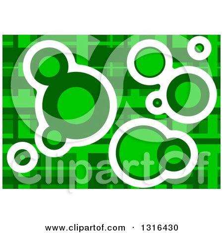 Clipart of a Green Geometric Background with Circles - Royalty Free Vector Illustration by dero