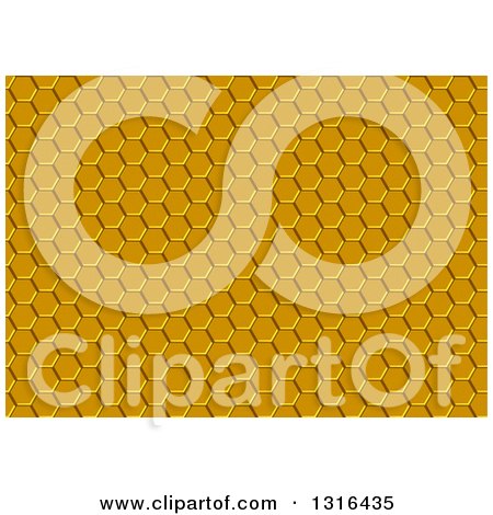Clipart of a Yellow Metal Honeycomb Background - Royalty Free Vector Illustration by dero