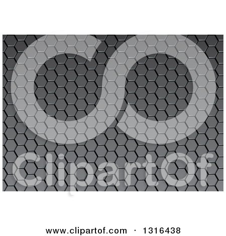 Clipart of a Grayscale Metal Honeycomb Background - Royalty Free Vector Illustration by dero