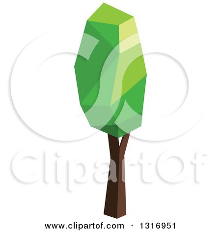 Clipart of a Low Poly Geometric Tall Tree - Royalty Free Vector Illustration by Vector Tradition SM