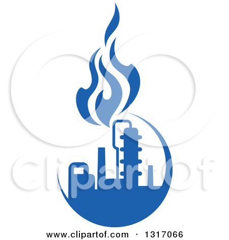 Clipart of a Blue Natural Gas and Flame Design 8 - Royalty Free Vector Illustration by Vector Tradition SM