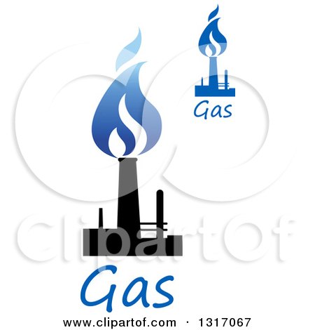 Clipart of Black and Blue Natural Gas and Flame Designs with Text 9 - Royalty Free Vector Illustration by Vector Tradition SM